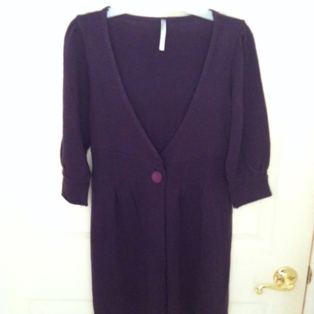 EUC Romantic Plum One-Button Duster, S